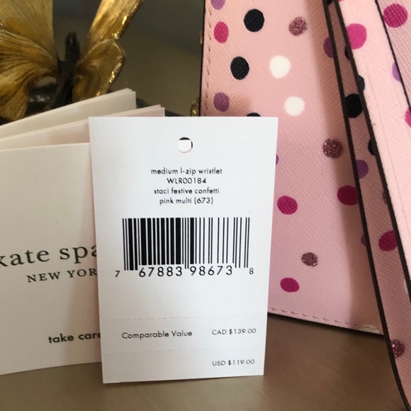 KATE♠️SPADE STACI FESTIVE CONFETTI MEDIUM WRISTLET - Picture 4 of 4